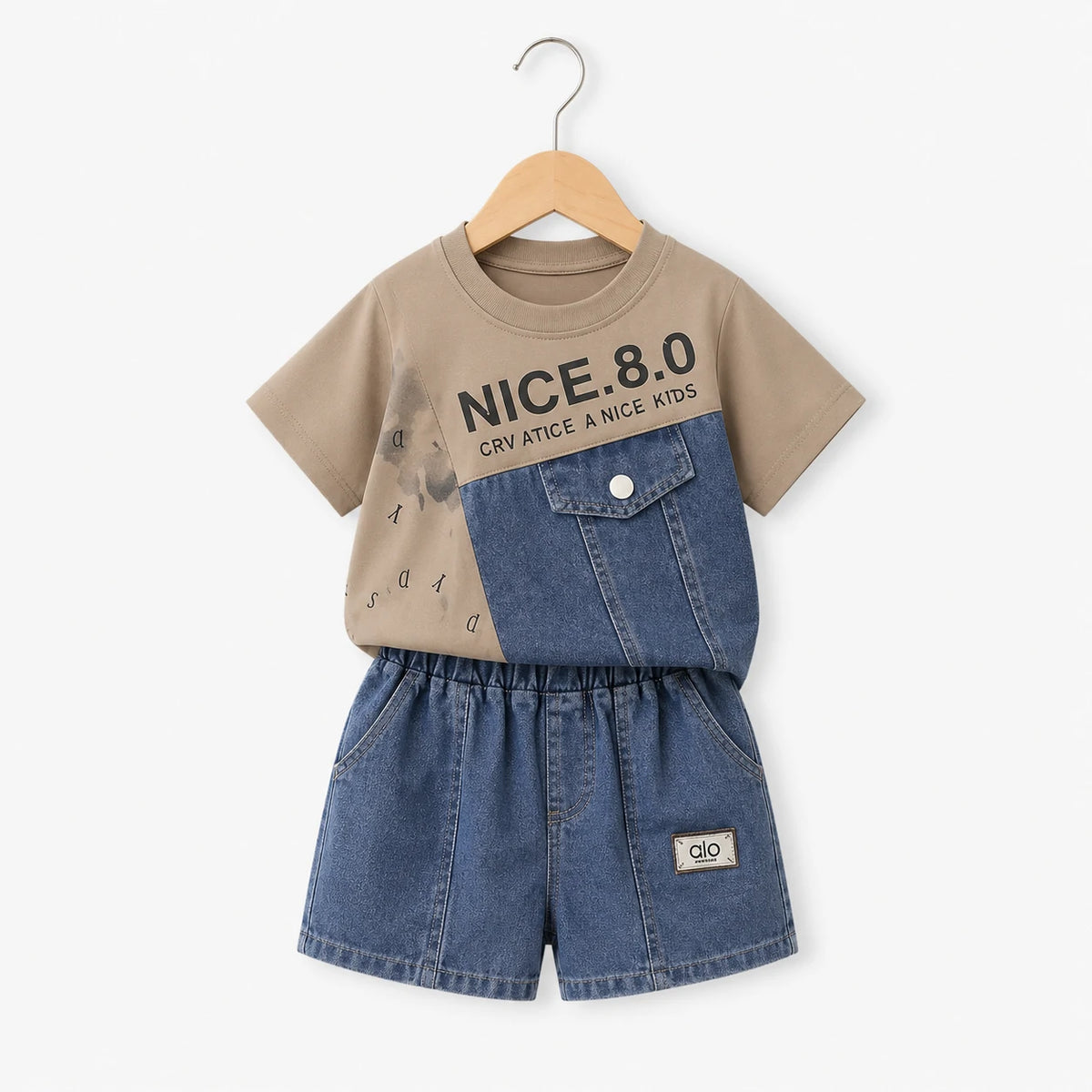 Graphic Shirt + 2 Pocket Denim Shorts | Peakachu