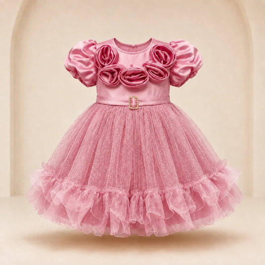 Fancy flower Party Dress For Girls | Peakachu