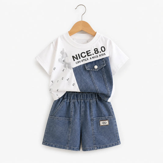 Graphic Shirt + 2 Pocket Denim Shorts | Peakachu