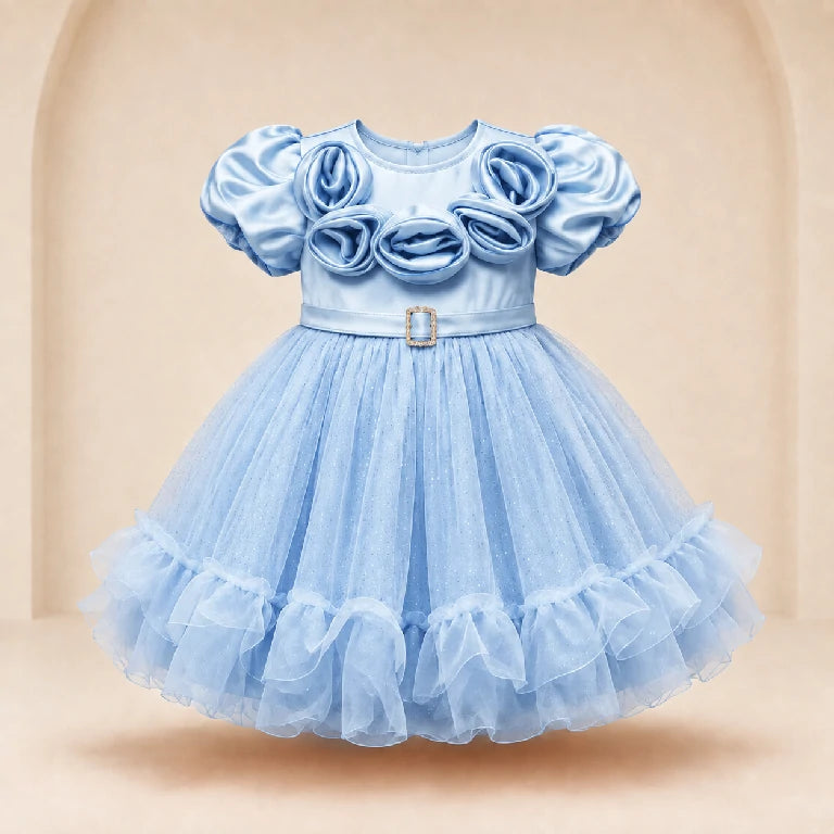 Fancy flower Party Dress For Girls | Peakachu