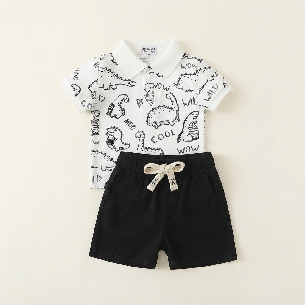 Graphic Polo Shirt + Shorts | Peakachu