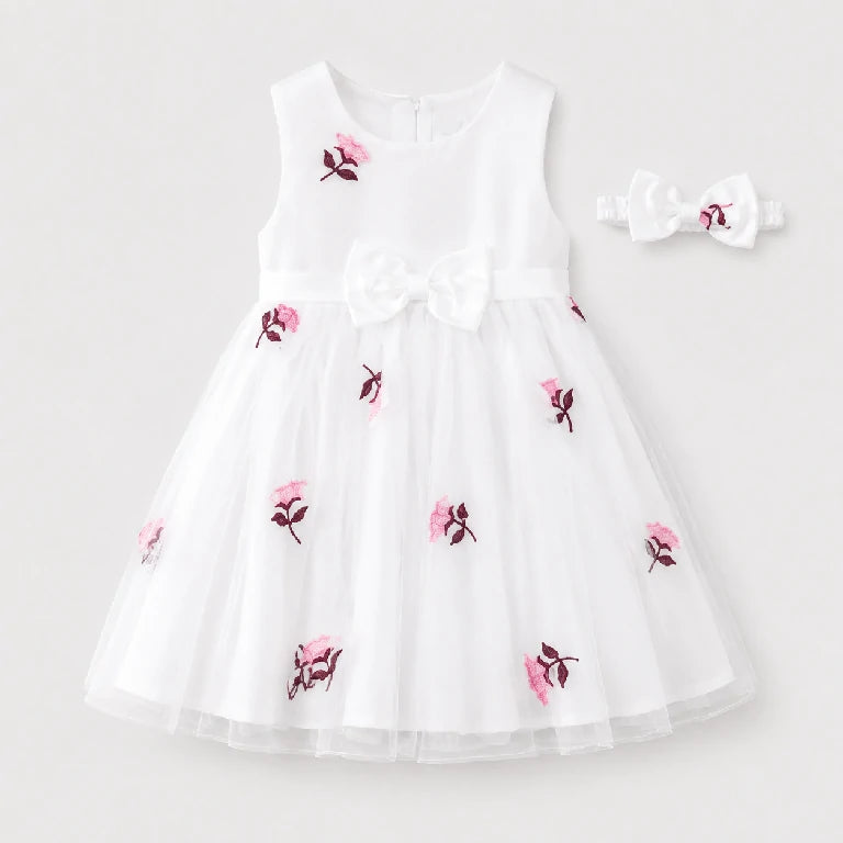 Net Flower Print Fancy Dress | Peakachu