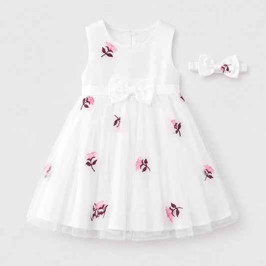 Net Flower Print Fancy Dress | Peakachu