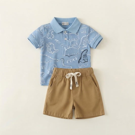 Graphic Polo Shirt + Shorts | Peakachu
