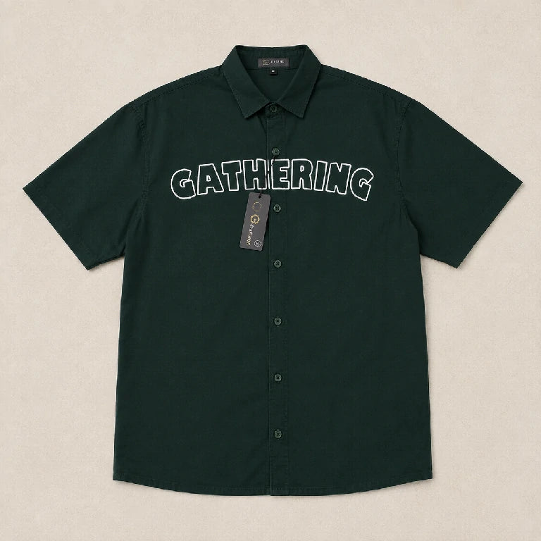 Graphic Button-Up Shirt | Peakachu