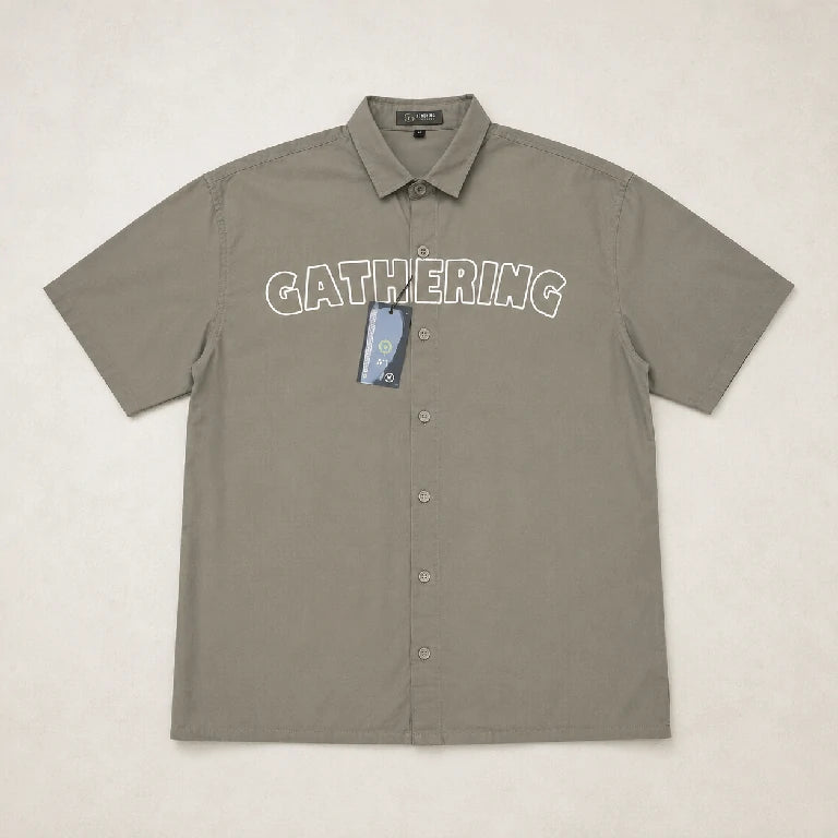 Graphic Button-Up Shirt | Peakachu