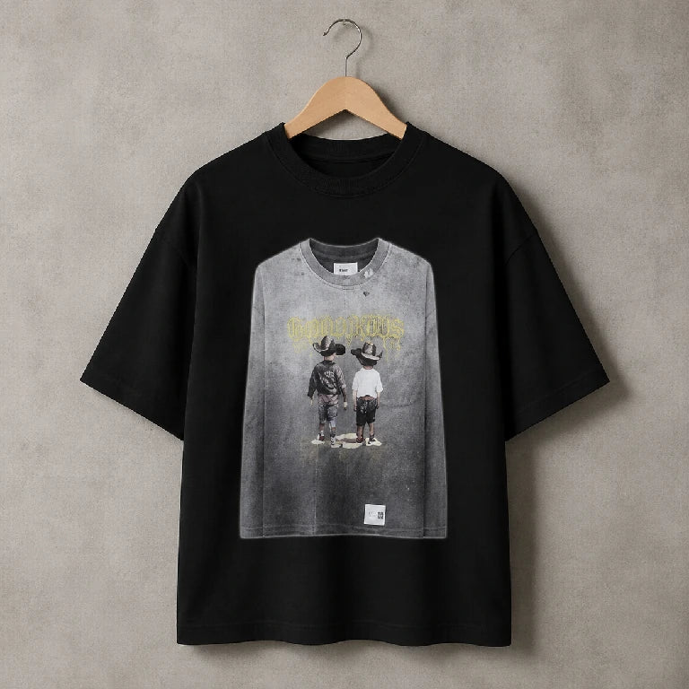 Oversized Graphic Half Sleeves Solid T-Shirt | Peakachu