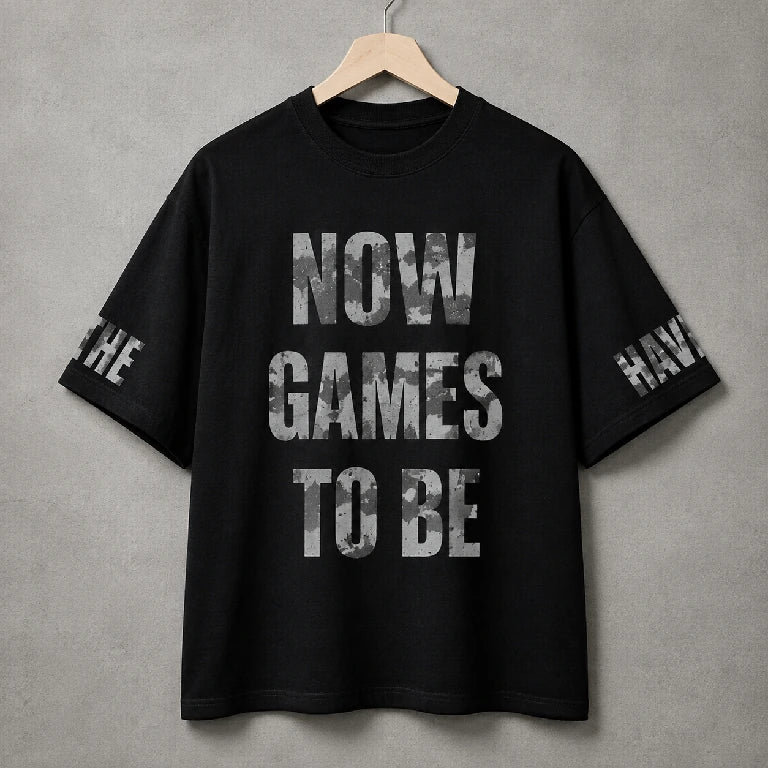 Oversized Graphic Games Slogan T-Shirt | Peakachu