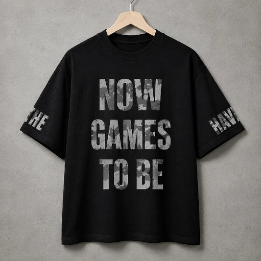 Oversized Graphic Games Slogan T-Shirt | Peakachu