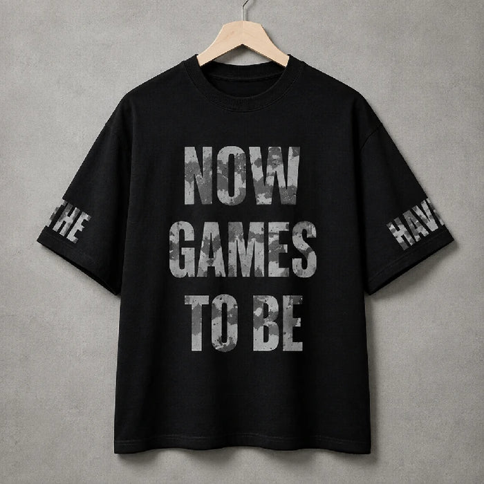 Oversized Graphic Games Slogan T-Shirt | Peakachu
