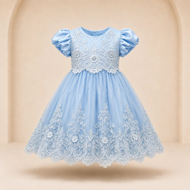 Fancy Net Frock With Rhinestones | Peakachu