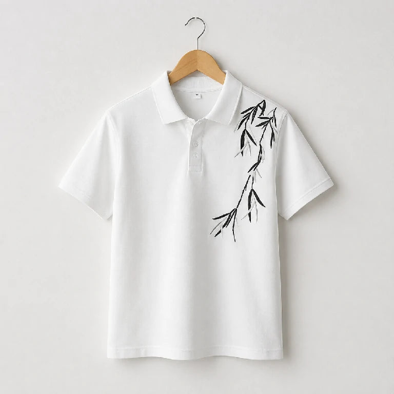 Boys Polo Shirt-Leaves Print | Peakachu