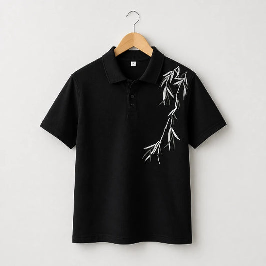Boys Polo Shirt-Leaves Print | Peakachu