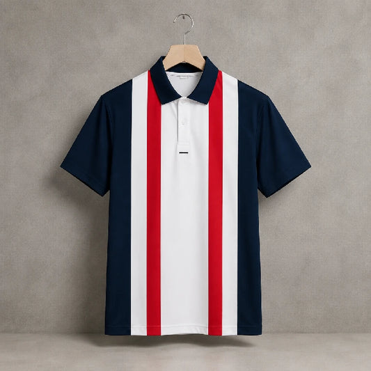 Polo Shirt-Striped Colorblock | Peakachu