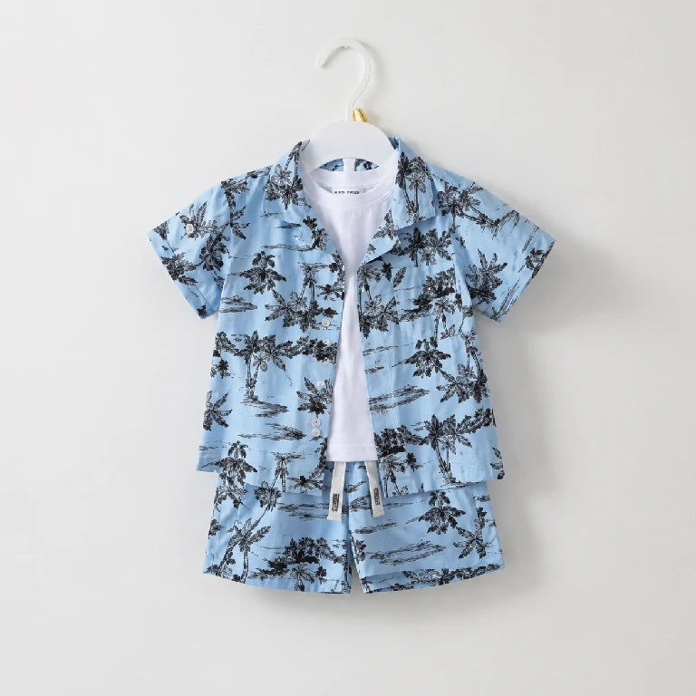Palm Date Shirt + White T-Shirt + Shorts | Peakachu