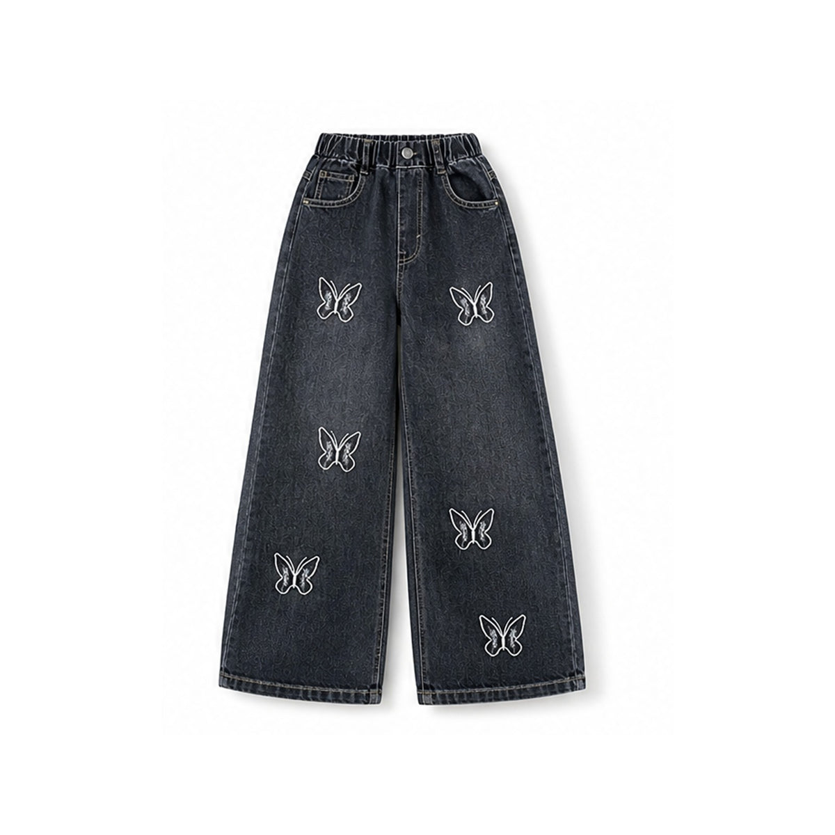 Butterfly Black Wide Leg Denim | Peakachu