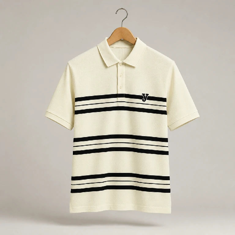 Polo Shirt Horizontal Stripes  | Peakachu