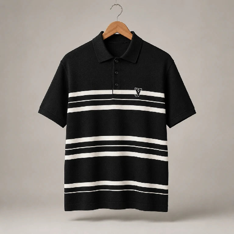 Polo Shirt Horizontal Stripes  | Peakachu