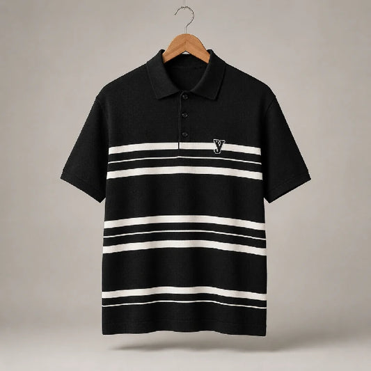 Polo Shirt Horizontal Stripes  | Peakachu