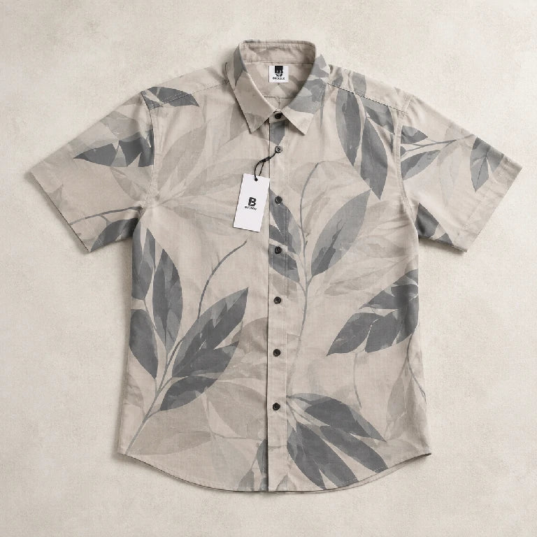 Men Leaf Print Shirt | Peakachu