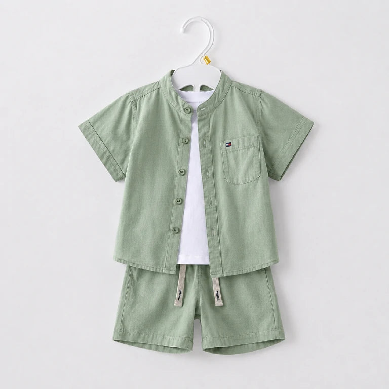 One Pocket Button Up Shirt + T-Shirt + Shorts | Peakachu