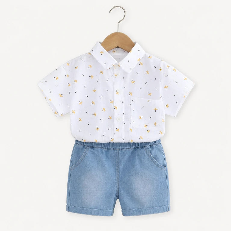 Floral Shirt + Denim Shorts | Peakachu