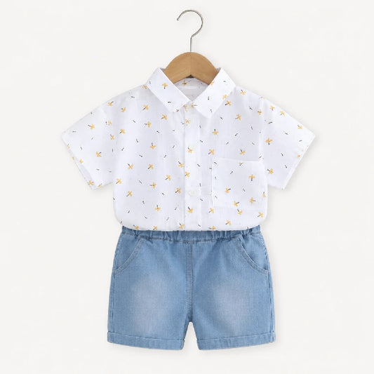 Floral Shirt + Denim Shorts | Peakachu
