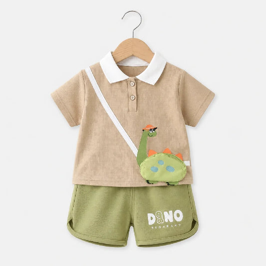 Dragon Print Polo Shirt + Shorts | Peakachu