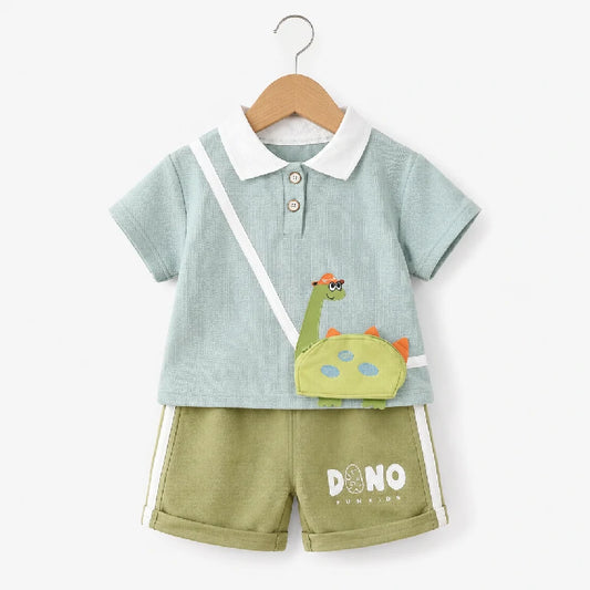 Dragon Print Polo Shirt + Shorts | Peakachu