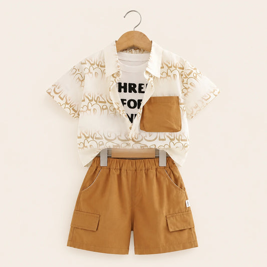 Printed Shirt + T-Shirt + Shorts | Peakachu