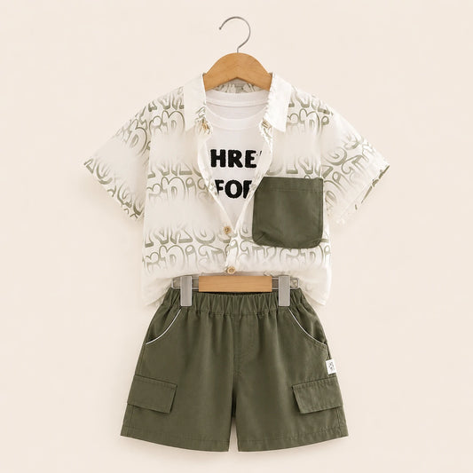 Printed Shirt + T-Shirt + Shorts | Peakachu