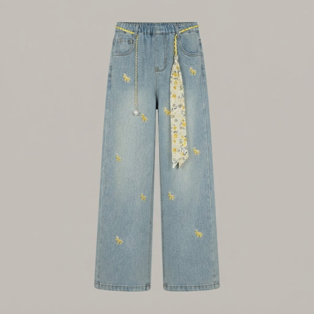 Pony Wide Leg Denims | Peakachu