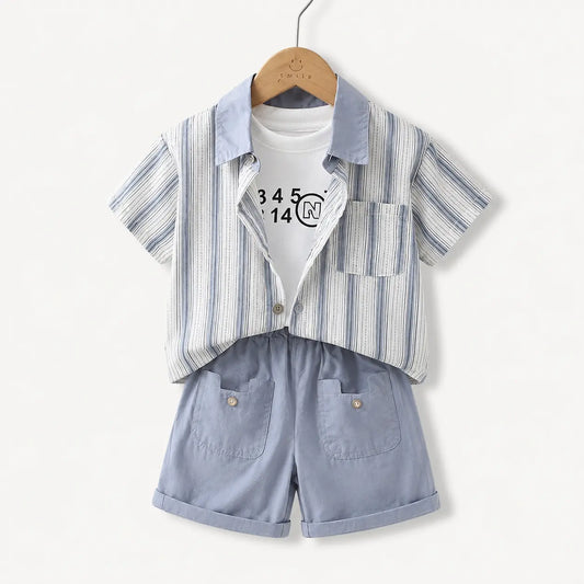 Stripe Shirt + T-Shirt + Shorts | Peakachu