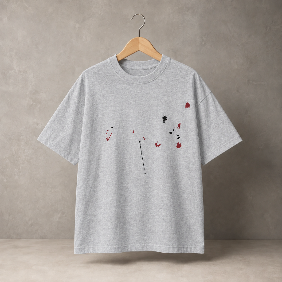 Oversized Graphic Grey Wash T-Shirt | Peakachu