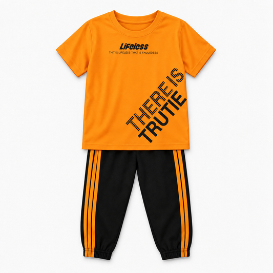 Graphic Streetwear Top + Stripe Bottoms | Peakachu