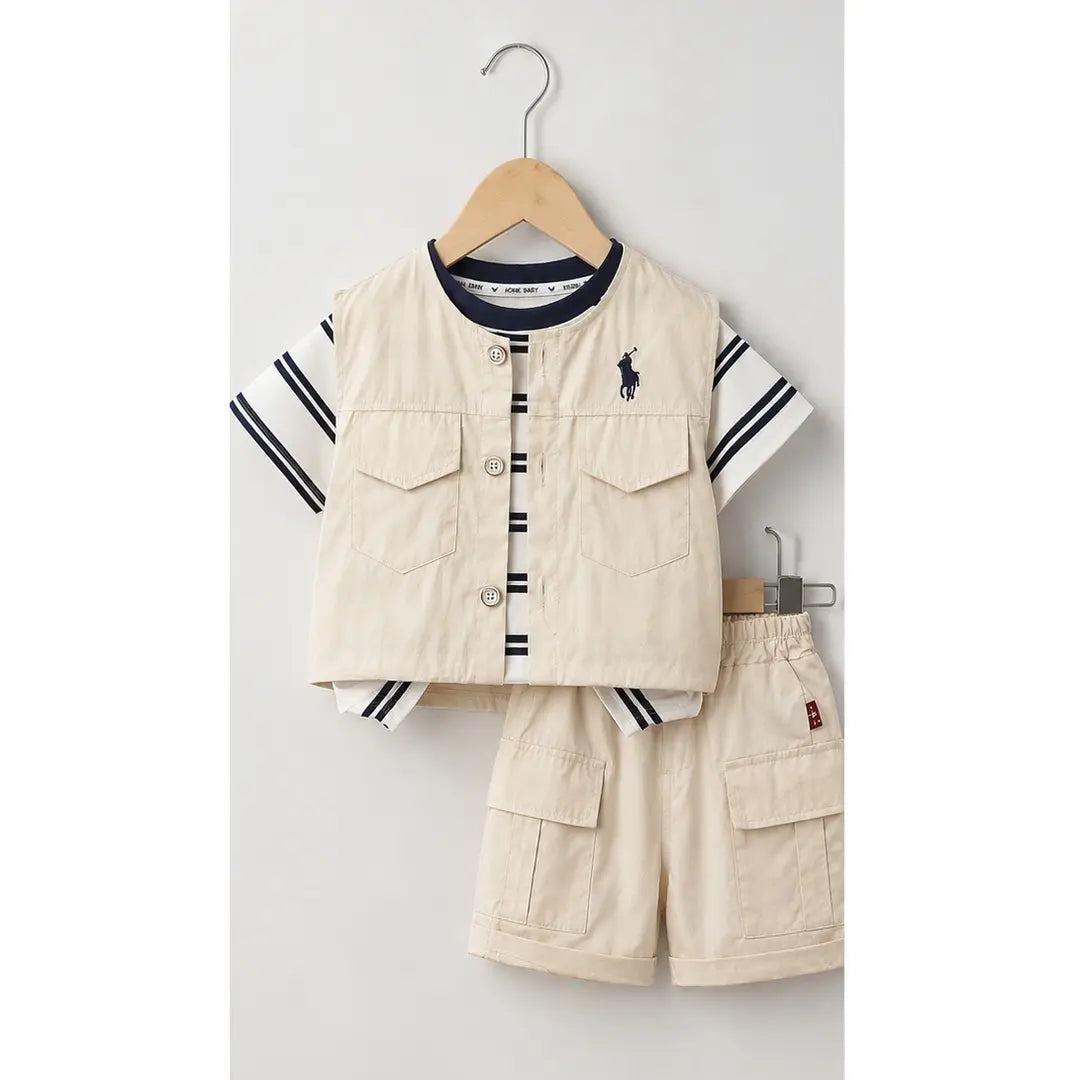 Polo Vest + Stripe Shirt + Shorts | Peakachu