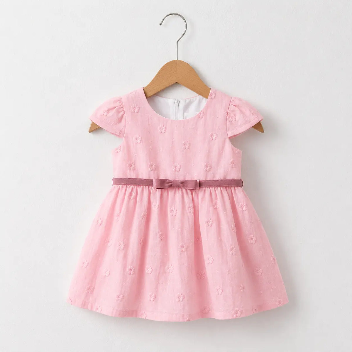 Sunflower Printed Cotton Frock With Belt | Peakachu
