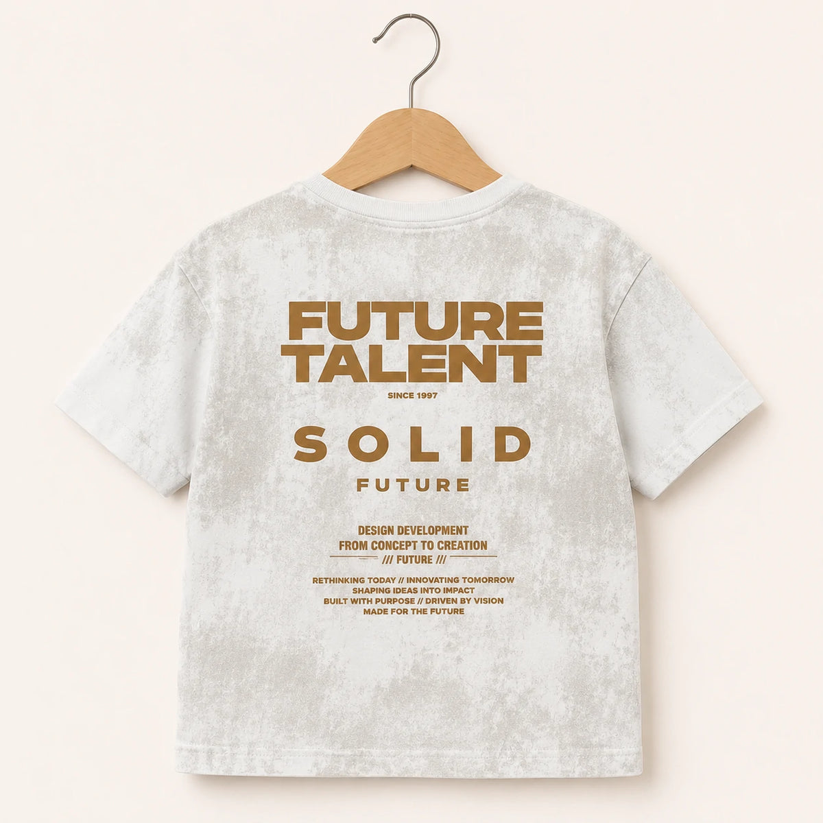 Solid Text Print T-Shirt | Peakachu