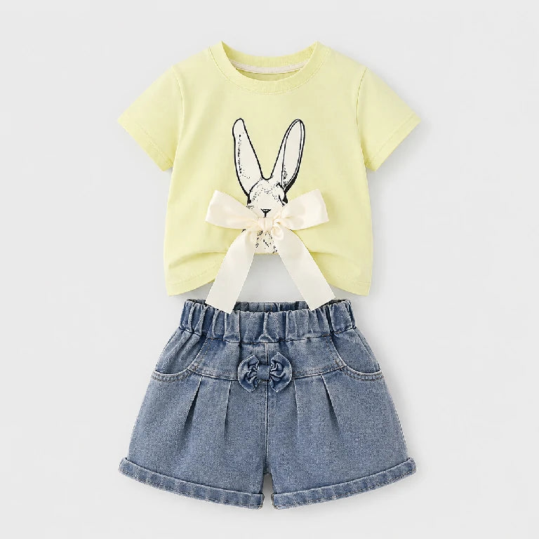 Bunny Shirt + Denim Shorts | Peakachu