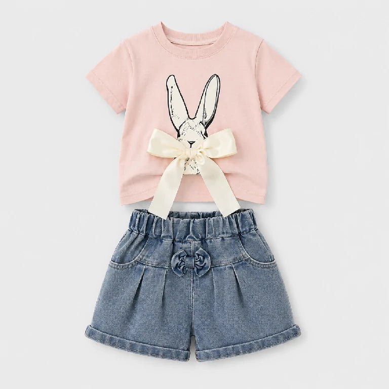 Bunny Shirt + Denim Shorts | Peakachu