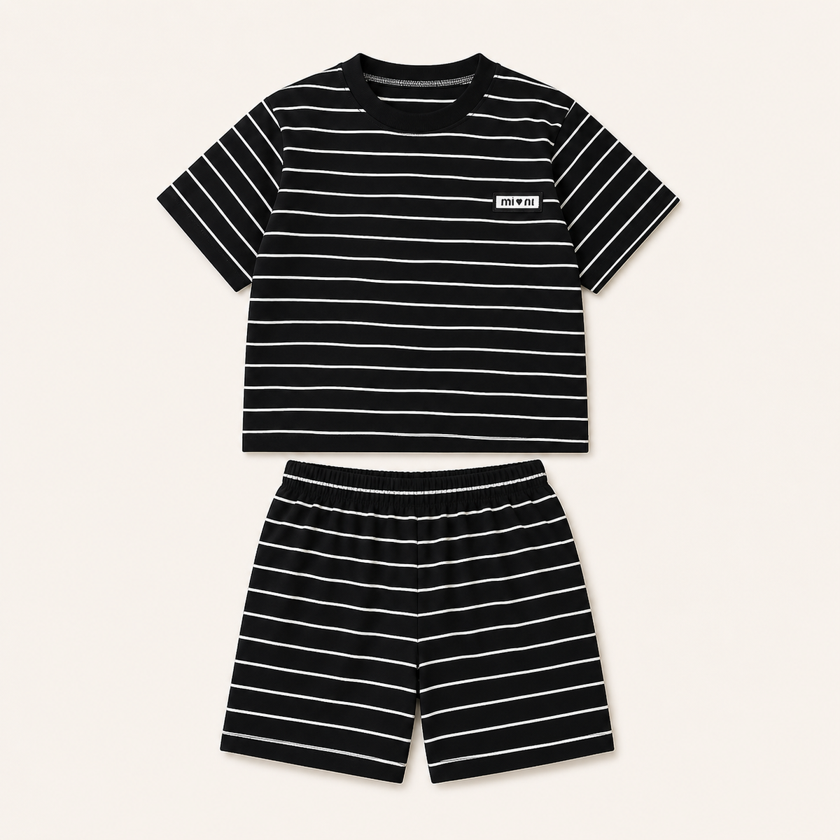 B/W Stripe Top + Shorts | Peakachu