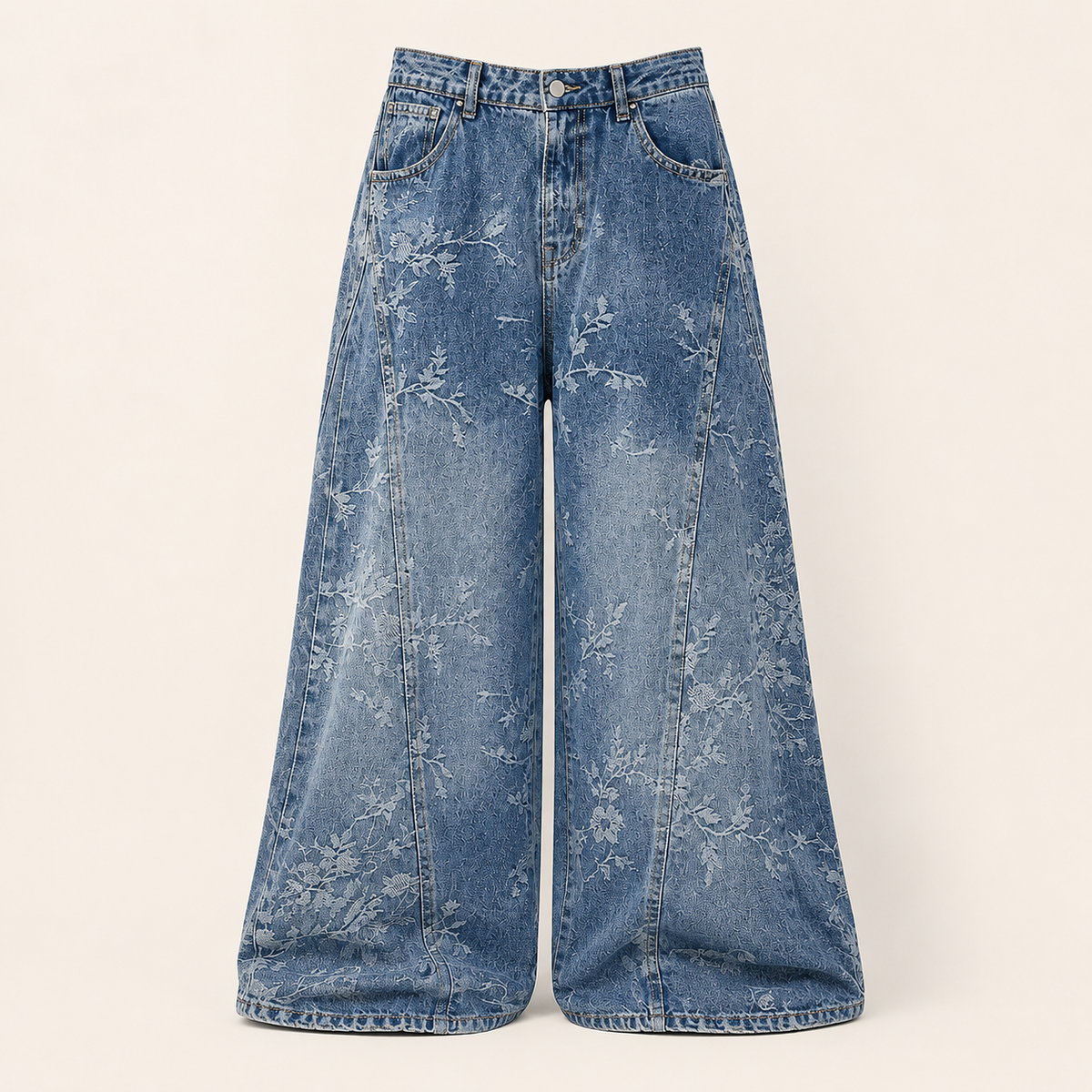 Graphic Cargo Denim Pants | Peakachu