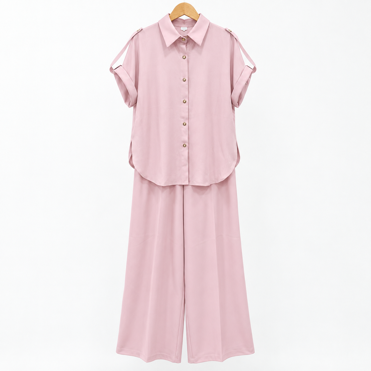 Sleeveless Button Down Co-Ord Set | Peakachu