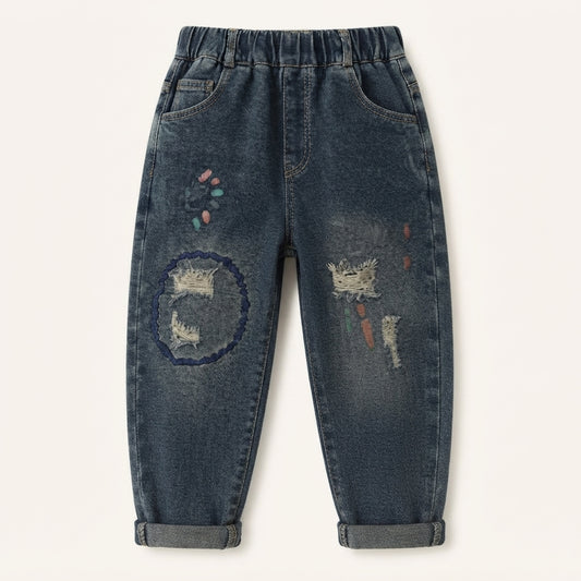 Graphic Denim Pants | Peakachu