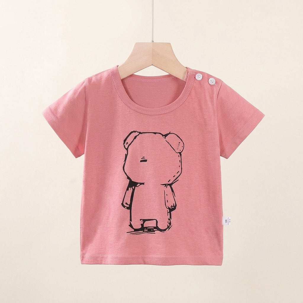 Teddy Graphic Pink T-shirt | Peakachu
