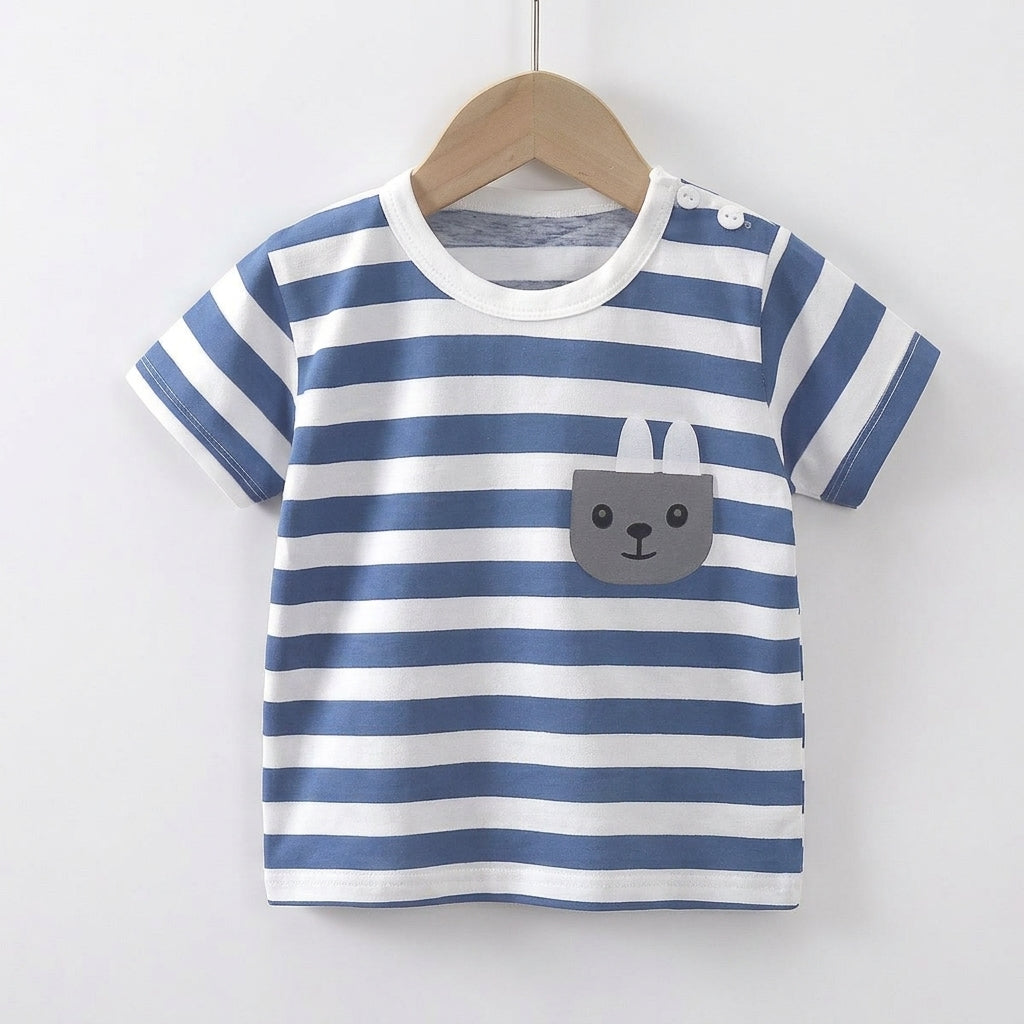Blue and White Stripe T-Shirt | Peakachu