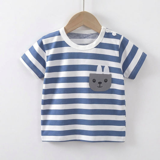Blue and White Stripe T-Shirt | Peakachu