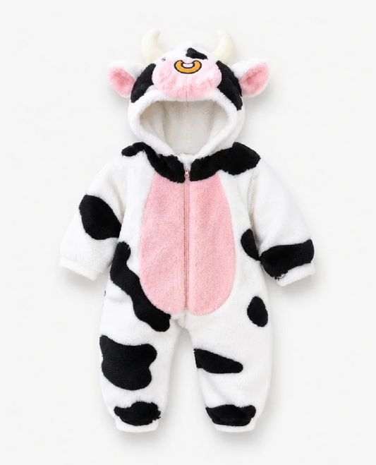Cow Fleece Jumpsuit | Peakachu