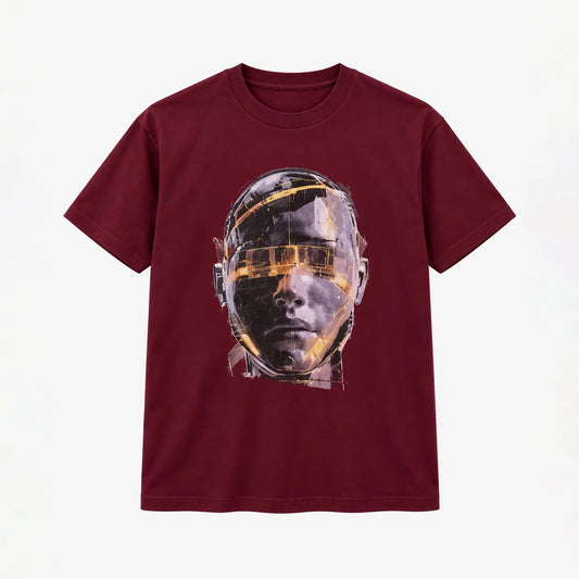 Cybernetic Oversized Helmet T-shirt | Peakachu