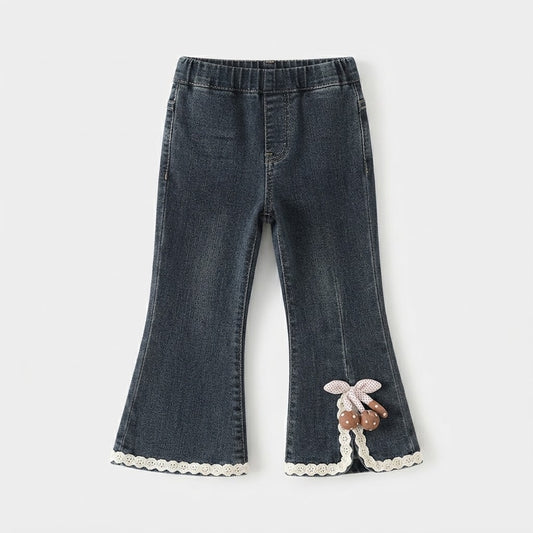 Pull-On Flared Denim Pants | Peakachu